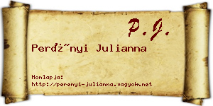 Perényi Julianna névjegykártya