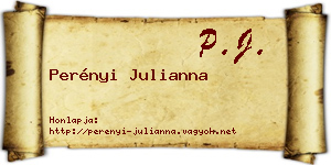 Perényi Julianna névjegykártya